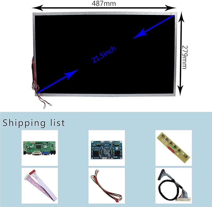 VSDISPLAY 21.5 21.5 Inch 1920x1080 LCD Screen M215HJJ-P02-2000 with VGA DVI Audio LCD Controller Board 68676