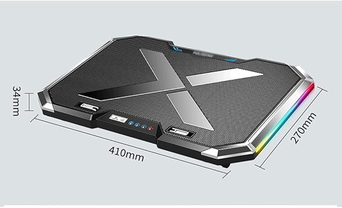 Steel Mesh Panel LED Fan Adjustable Speed Control 10 -17 Laptop Cooling Pad Game Master