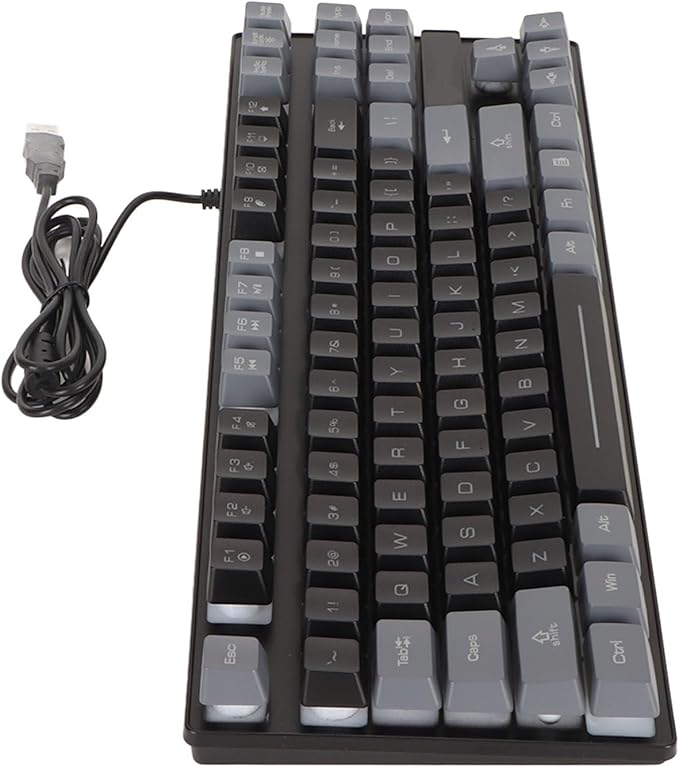 Multifunction Gaming Keyboard Colorful Backlight USB Wired 87 Keys for Games Office