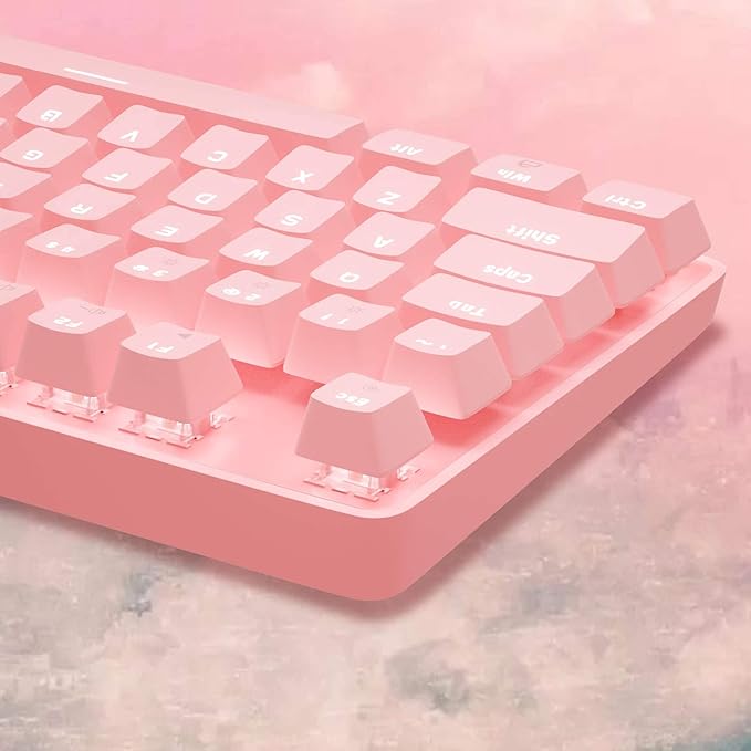 MageGee Pink Gaming Keyboard USB Wired Keyboard New Mechanical Storm Adjustable Backlight Keyboards Splash-Proof Ideal for PC/Laptop/MAC Game(Pink)
