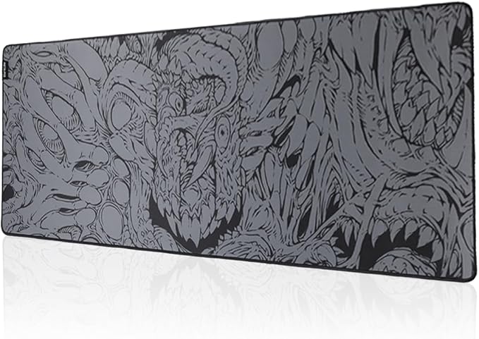 META PCS - Hyperbeast Extended Gaming Mousepad - Full Desk Coverage - Smooth Polyester - Anti-Slip Rubber Durable - Waterproof | Black/Grey
