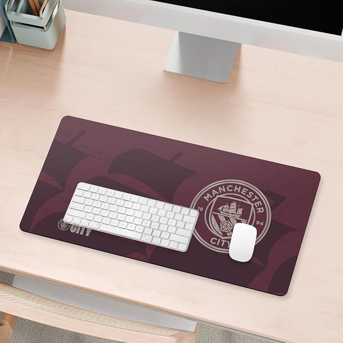 Head Case Designs Officially Licensed Manchester City Man City FC 2024/25 Third Crest Kits &amp Players 23.62 x 11.81 x 0.12 inches (600 x 300 mm) - L Gaming Office Desk PC Keyboard Mouse Mat Pad