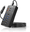 Powered USB Hub14 Ports USB Data Hub Splitter with 6 USB 3.0 Port4 Charging Port1 USB-C 3.0 Data Port1 PD 60W Charging Port w LED Individual On/Off Switches for MacBookMac ProLaptop/PC