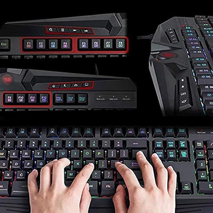 Backlit Wired Gaming Keyboard and Mouse Combo Illuminated Cable Game Support Waterproof Line Length 1.8 Meters