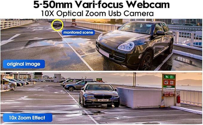 260fps Variable Focus Camera Optical Zoom Webcam2mp FHD 1080P Varifocal Web Cam Manual Zoom Lens WebcameraRaspberry Pi Mac Vari-Focus USB Web CameraClose-up Monitoring Varifocal Cameras
