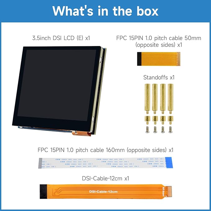 KLAYERS 3.5 Inch DSI Capacitive Touch Screen640x480 IPS with 5-Point TouchCompatible with Raspberry PI 5/4B/Zero and All Series Boards