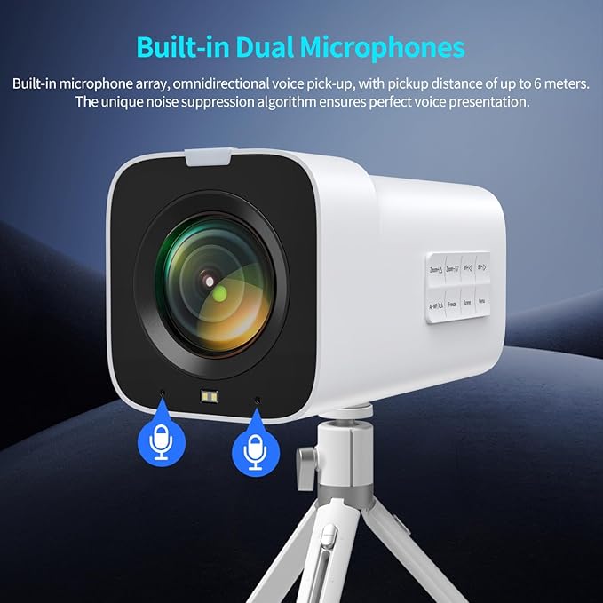 TOALLIN 4K 60FPS Box Video Camera 20X Optical Zoom Support PoE/SDI/HDMI/USB TOF AutoFocus Built-in Dual Mics Live Streaming Camera for Church Worship Online Education &amp Video Conferencing