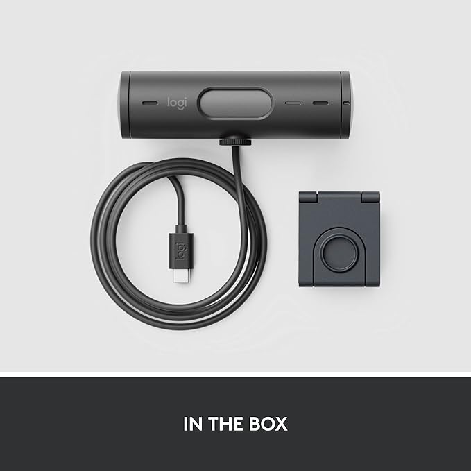 Logitech Brio 501 Full HD Webcam with Auto Light Correction Show Mode Noise Reduction Mics Privacy Cover Works with Microsoft Teams Google Meet Zoom Nintendo Switch 2 New GameChat Mode - Black
