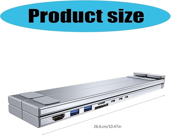 8-in-1 USB C Laptop Docking Station Stand USB C Dock Tablet Stand with 4k HDMI 2 USB 3.0 Pd 100w Universal Dock Station for Offices Desks Cafes Plug and Play (1Pcs)