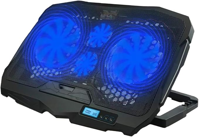BESPORTBLE Silent Laptop Cooling Stand with Powerful Fans for Notebooks Ergonomic Desktop Support Stable Sturdy Design Relieves Neck Low Energy Consumption Black Model