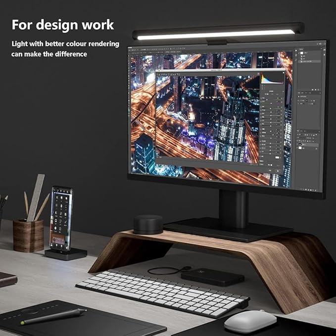 Xiaomi Mi Computer Monitor Light Bar - Wireless Control Easy Installation Extra Computer Lighting w/o Taking Desktop Space