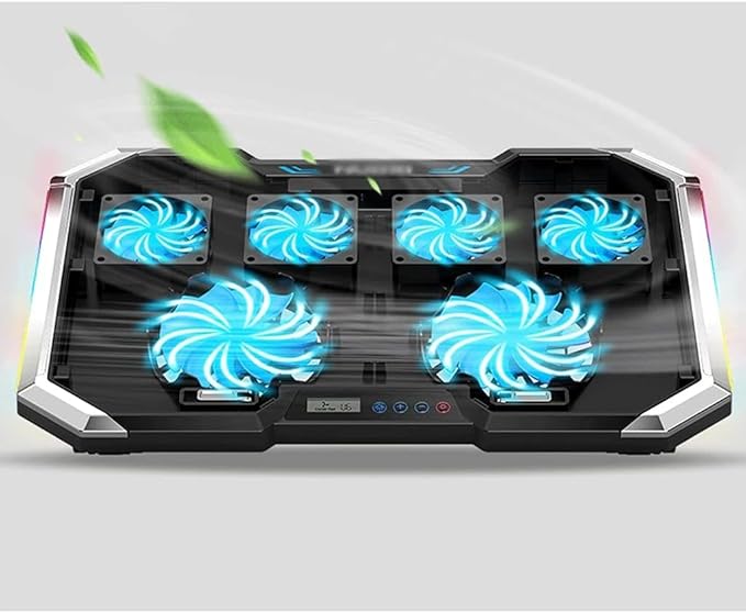 Steel Mesh Panel LED Fan Adjustable Speed Control 10 -17 Laptop Cooling Pad Game Master