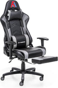 AA Products Gaming Chair Ergonomic High Back Computer Racing Chair Adjustable Office Chair with Footrest Lumbar Support Swivel Chair - Upgraded Version BlackGrey