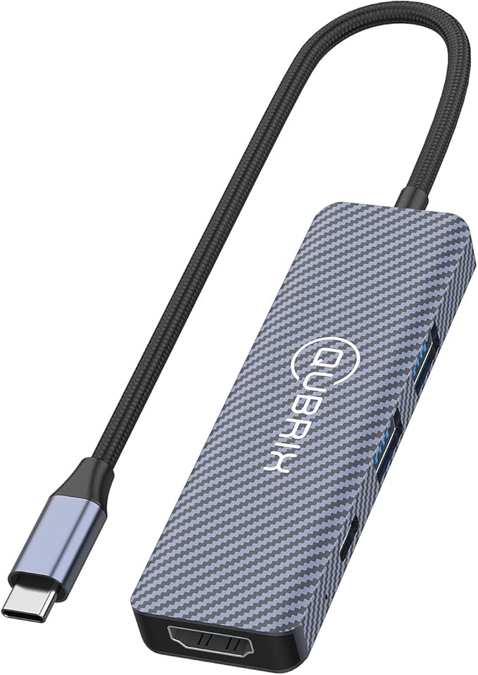 USB C 5 in 1 hub 10Gbps USB-C/A 3.2 Ports 4K 60HZ HDTV 100W PD Fast Charging Compatible for MacBook Pro/Air/Dell XPS/iPad Pro Aluminum Splitter/Surface Pro/Thunderbolt Laptops.