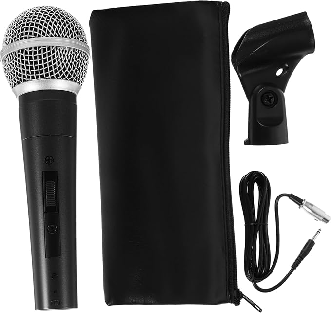 Kisangel Professional Dynamic Wired Vocal Mic for KTV and Stage Performance Handheld Microphone with Cable and Clip