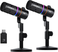 EJoy D10 PRO(D) COMBO Dual-Channel Wireless USB Gaming Microphone – RGB Dynamic Mic with Wired/Wireless Modes XLR/USB-C Real-Time Monitoring Studio Mic for Gaming Streaming Podcast Recording
