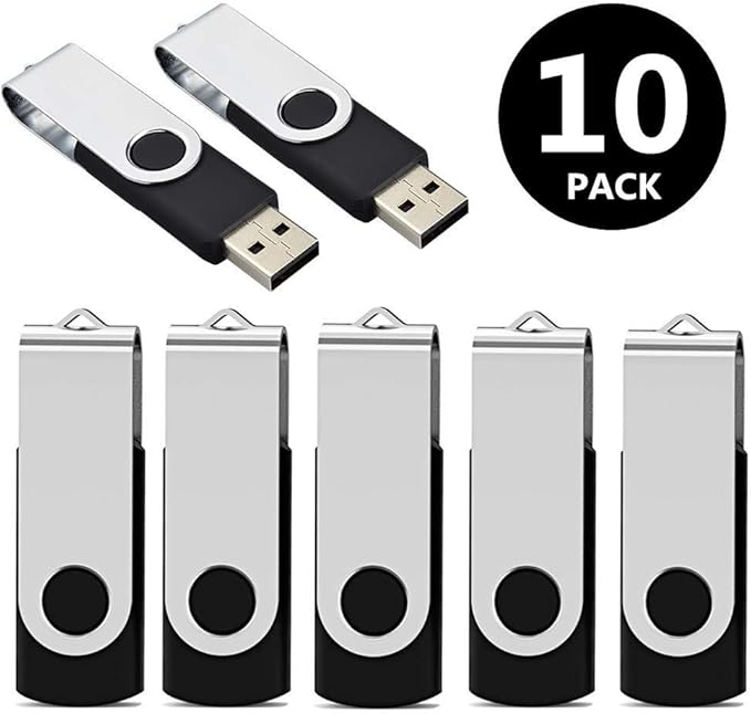 Aiibe 10 Pack 16GB Flash Drive 16GB USB 3.0 Flash Drive USB Drives USB 3.0 Memory Stick Thumb Drive Bulk 16 GB (Black)