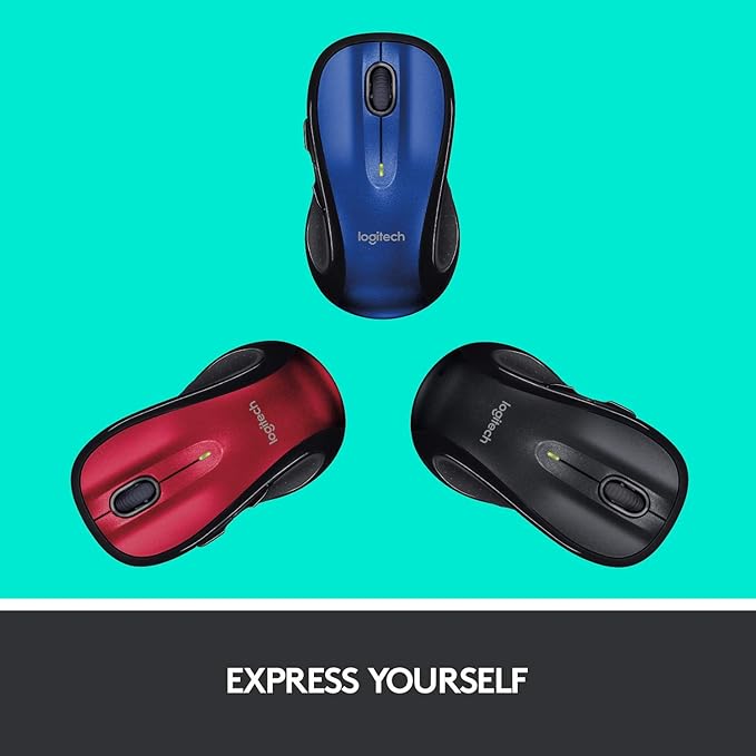 Logitech M510 Wireless Computer Mouse – Comfortable Shape with USB Unifying Receiver with Back/Forward Buttons and Side-to-Side Scrolling - Red
