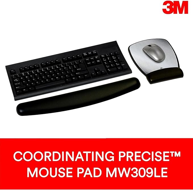 3M WR309LE Wrist Rest Nonskid Base 18-Inch Wx2-1/2-Inch Dx3/4-Inch H Black