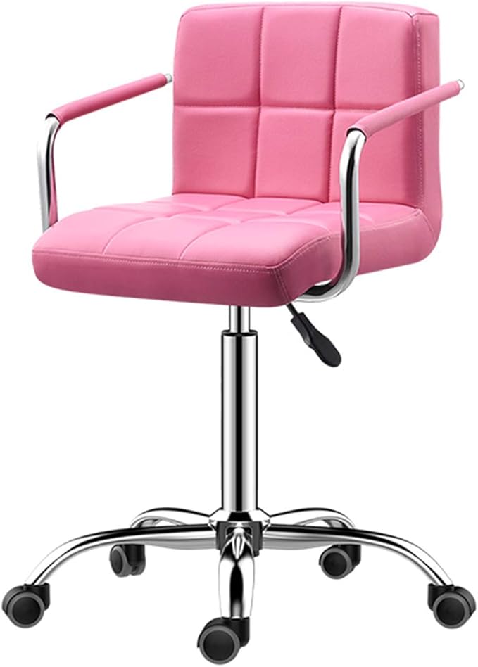 Mlaea Desk Task Dining Chair Height Adjustable Conference Reception Work Chair with Rolling Wheels Gaming Club Bar Chair 38 * 44-56CM(Color:#8)
