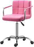 Mlaea Desk Task Dining Chair Height Adjustable Conference Reception Work Chair with Rolling Wheels Gaming Club Bar Chair 38 * 44-56CM(Color:#8)