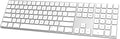Bluetooth Slim Keyboard for Mac Aluminum Rechargeable Keyboard Wireless Low-Profile Silent Flat Key Compatible with Apple iMac MacBook Mac and iOS Full Size - Silver White