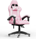Pink Gaming Chair High Back Ergonomic Computer Gamer Chair with Headrest and Lumbar Support Racing Style Reclining Game Chair for Adults Kids