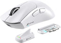 ATTACK SHARK V8 Wireless Gaming Mouse 59g Lightweight BT/2.4G Wireless/Wired Mouse PixArt PAW3950MAX Gaming Sensor 8K Polling42000 DPICoiled CableOffice Mice for PC/Win/Mac(White)