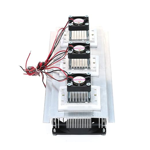 180W Trinuclear Thermoelectric Peltier Refrigeration Air Cooling System Kit Cooler 3X Fan for Small Space Cooling Pet Bed Laptop