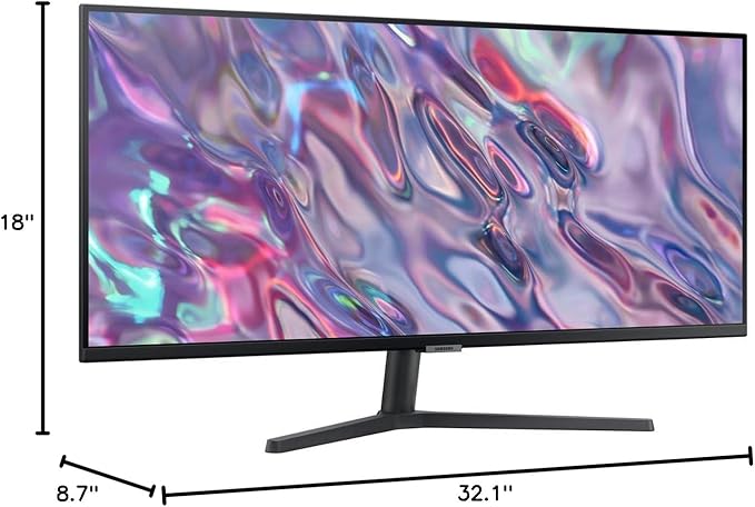 SAMSUNG 34 ViewFinity S50GC Series Ultra-WQHD Monitor 100Hz 5ms AMD FreeSync Eye Care Borderless Design Black with MTC HDMI Cable
