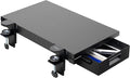 VIVO Premium Clamp-on 24 x 14 inch Desk Extender with Built-in Storage Drawer Keyboard Tray Side Table Extension Office Organizer Black DESK-EXT24D