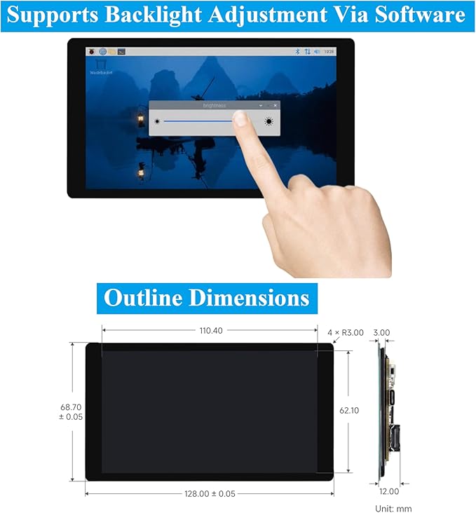 5inch Capacitive Touch Screen 720×1280 5-Point Touch IPS HDMI LCD Display Compatible with Raspberry Pi 5/4B/3B/Zero/Zero W/Zero 2W/Pico/Pico W/Pico 2/Win 11/10/8.1/8/7/Jetson Nano/Jetson Orin Nano