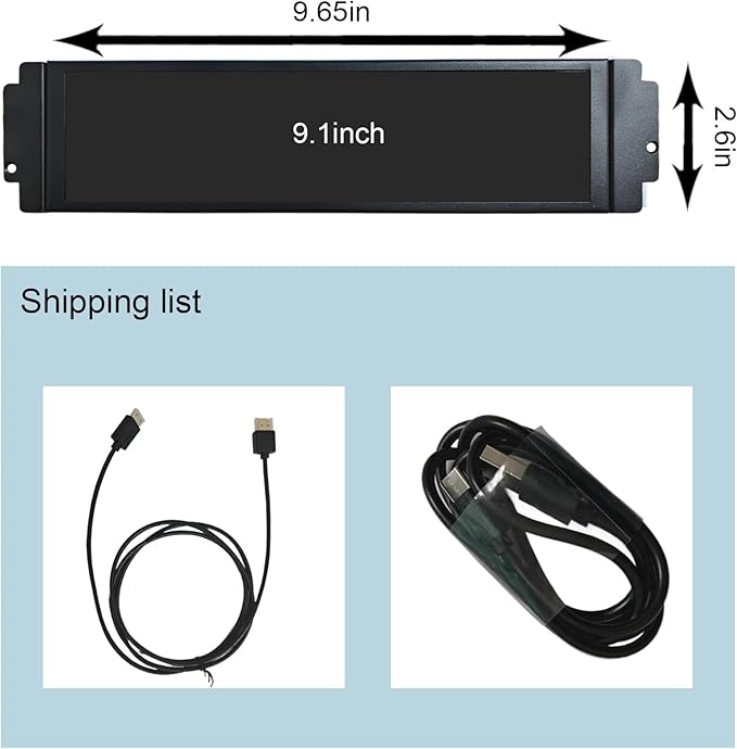 VSDISPLAY 9.1 Inch 462x1920 LCD Screen Small Stretched Bar Display for D32 Computer PC Case Monitoring CPU GPU RAM Temperature Data