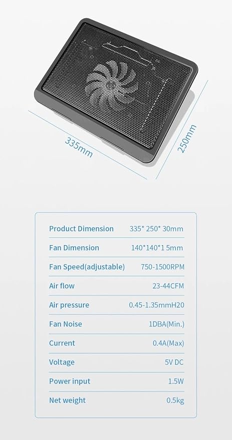 N19 Laptop Cooling Base 10/12/14 inch Universal Large Fan Radiator Luminous Cooling Base Pad