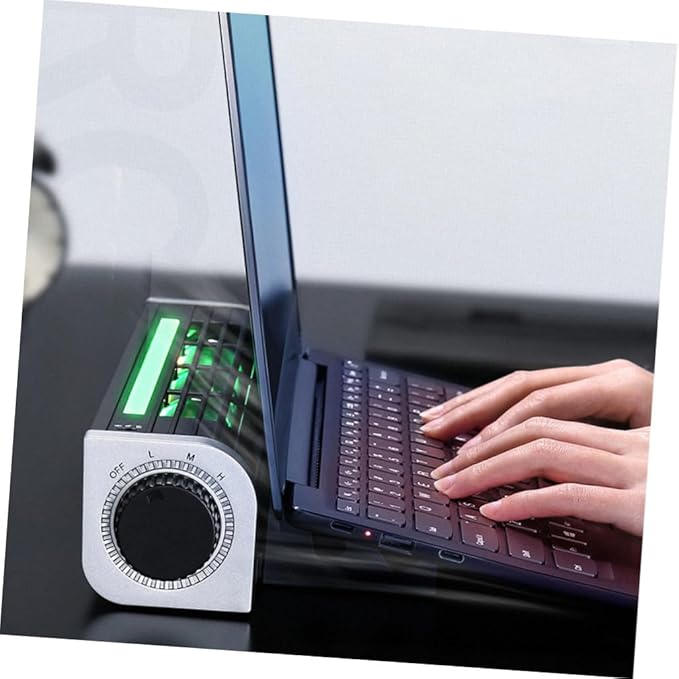 USB Laptop Cooler Adjustable Cooling Fan with Holder for Heat Dissipation Compact Black Desktop Radiator with USB Power for Laptops Tablets and Phones
