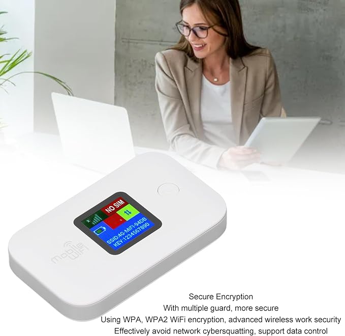 4G Portable 300Mbps 10 Users Sharing 3000mAh Mobile Router Support Secure Encrypted Network Fast Stable Internet Access for Phone Laptop Tablet