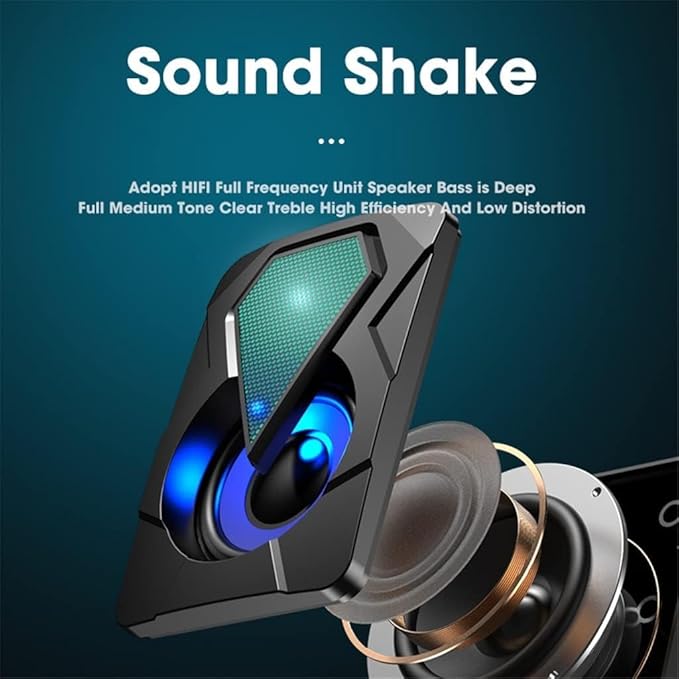 Computer Speakers for Desktop Computer Speakers for Laptop PC Subwoofer 4D Surround Sound Desktop Speaker Colorful LED Light Soundbar Theater Box Music