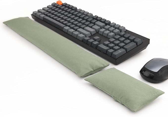 Keyboard Mouse Wrist Rest Bean Bag Set Ergonomic Wrist Rest for Keyboard and Mouse Filled Ergo Beads for Laptop Desktop Computer (Keyboard and Mouse Wrist Support Set)