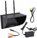 5.8Ghz FPV Receiver Monitor 7 Inch Dual Diversity Receiver with 40 Channels Auto-Scan 800x480 Resolution 600cd/m² Brightness LCD Screen for FPV Drone Racing and Outdoor Monitoring