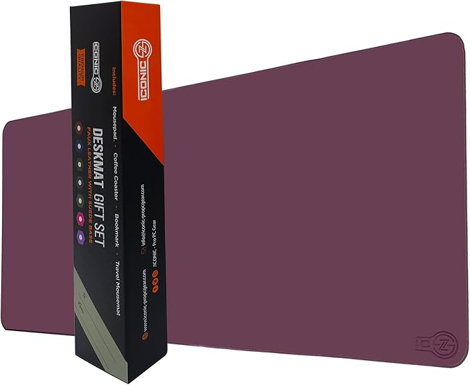 Iconic Pro Solo Trading Card Game Mat | 24x14 | Carrying Tube Included | Non-Slip Base (40”x16” Gift MAT -MAHAGANY)