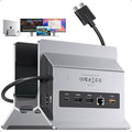 MacBook Docking Station Dual Monitor Vertical Mac Laptop Docking Station Dock Stand with 2 HDMI 4K@60Hz USB A/C 10Gbps PD Ethernet USB 2.0 SD/TF Compatible with MacBook Pro Air M3 M4 M5