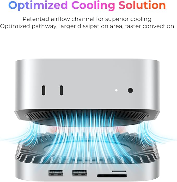 Raycue Mac mini M4 Dock &amp Stand with 8T NVMe SSD Enclosure 2 USB A 10Gbps10G USB C Data Port 5G USB A*2 USB-C Charge SD/TF Audio for Mac mini M4/ M4 Pro