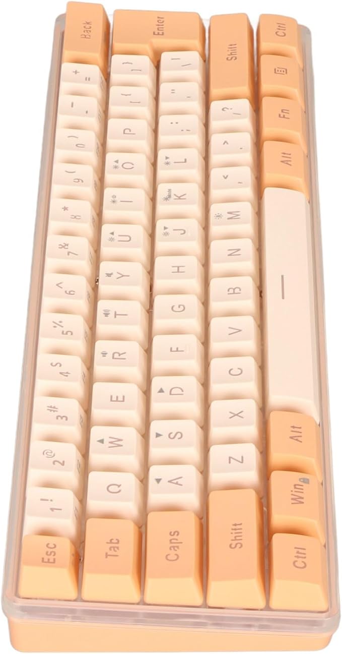 ZJchao Keyboard 61 Keys Gaming Keyboard 60 Percent RGB Compact Wired Mechanical Imitation for Typist Orange Yellow
