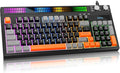 SABLUTE Keyboard Gaming - Audio-Sync RGB Light Strip 19-Key Anti-Ghosting Dual Control Knobs Adjustable Stand Ultra-Low Latency Quiet Mechanical Feel for PC Gamers（Black