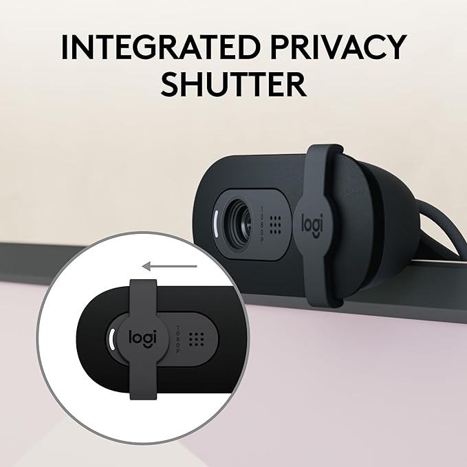 Logitech Brio 101 Full HD 1080p Webcam for Meetings Streaming Desktop Laptop PC - Built-in Mic Shutter Works with Zoom Nintendo Switch 2’s new GameChat Mode USB-A-Black Pack of 10