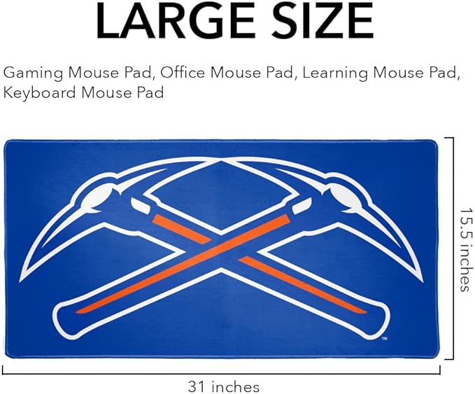 University of Wisconsin - Platteville Primary Logo Large Gaming Mouse Pad Desk Mat with Stitched Edges Non-Slip Base for Gamer Home and Office 31.5 x 15.7