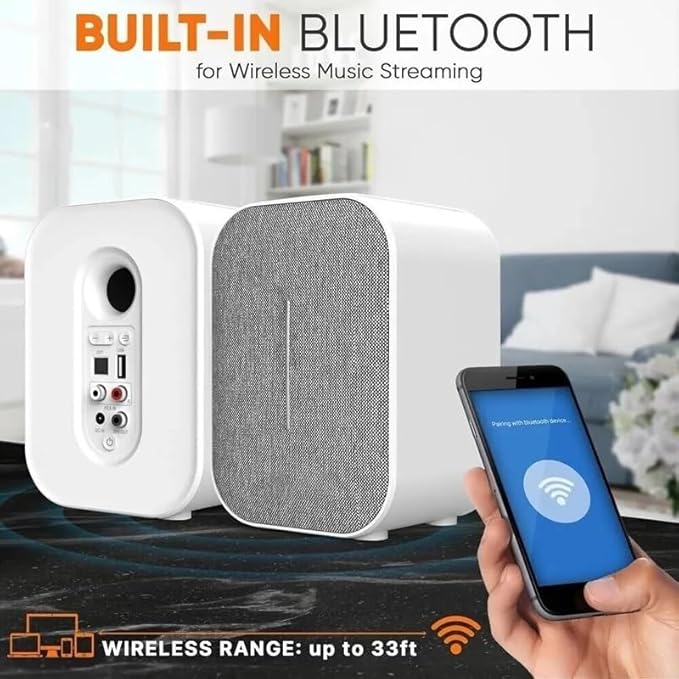 JSEIAJB Sound BT Sound Hi-fi Home Theater Bookshelf Speakers 60W High-Powered Desktop Computer Tabletop Subwoofer
