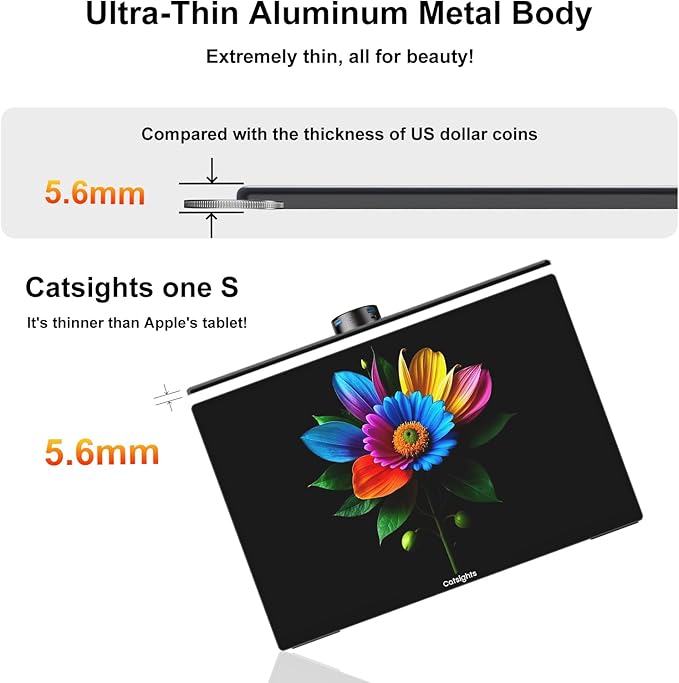 Portable Monitor Touchscreen for Mac 13.3 2.5K Touch Screen Monitor with Protective Sleeve USB-C Plug &amp Play 1500:1 0.22 Ultra-Thin Laptop Screen Extender for Mac Laptop PC Switch