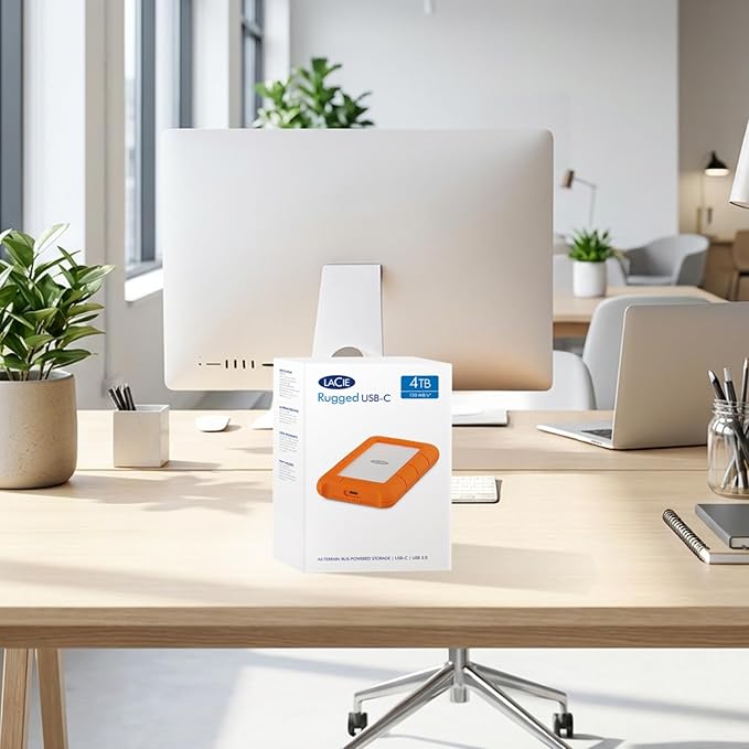 LaCie Rugged 5TB Portable External HDD - USB 3.0/2.0 Compatible Shock/Dust/Rain Resistant for Mac &amp PC Orange Grey