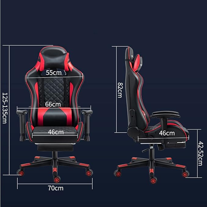 Gaming Chair with Footrest Office Racing Desk Ergonomic Chair Leather Reclining Gamer Chair Adjustable Armrest High Back Computer Chair Yellow